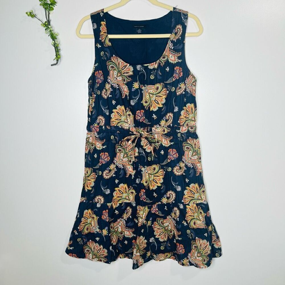 Tommy Hilfiger Dark Blue and Colorful Paisley Mini Dress
